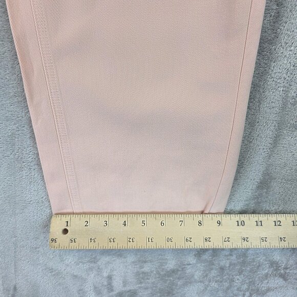 Uniqlo C Pants Womens 25 Pink Lyocell Linen Blend Straight Leg Jeans Zip Fly - Picture 7 of 11